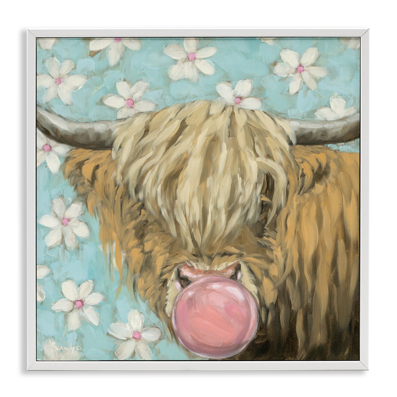 Stupell Industries Bubblegum Sweetie Cattle Framed Giclee, design by Sara G. Designs
